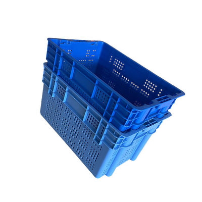 Hygienic 60X40 HD Polyethylene Moving Crate Sea Food Market Load 50Kg