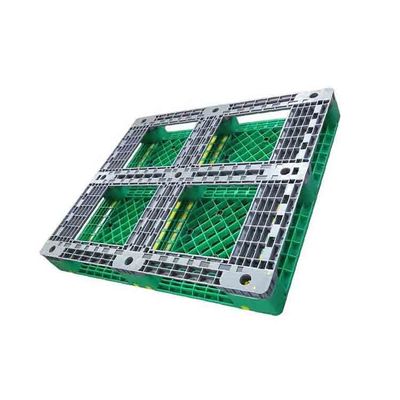 Green Single Faced Industrial Plastic Pallets 48X40 Dynamic Load 1500Kg