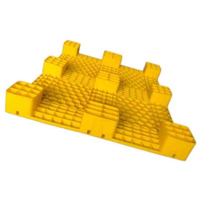 Recycled SGS Polyethylene Plastic Skids Pallet 1200x1000 Yellow Euro Type