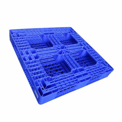 Blue Single Side 1100 X 1100 Plastic Pallets For Warehouse Stockpile HDPE