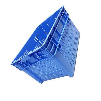PE Nestable 23.6X15.7' Plastic Turnover Crate Ergonomic Handles For Port