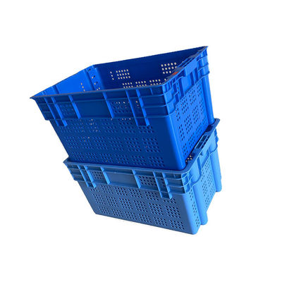 2Kg Blue HDPE Stackable Seafood Crate 600x400 Heavy Duty For Market