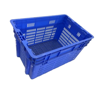 Virgin PP HDPE Seafood Stackable Storage Crates 70Kg Load Nestable Plastic Crates
