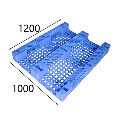 Static Load 6000 Kg Rackable Plastic Pallets Euro Standard HDPE Blue 1200x1000