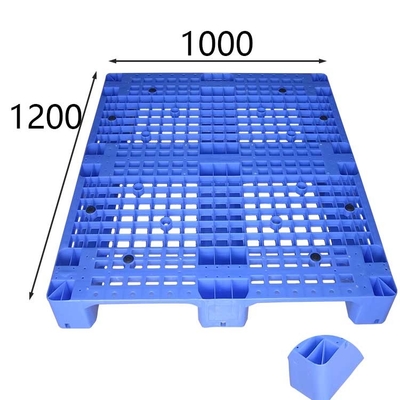 Static Load 6000 Kg Rackable Plastic Pallets Euro Standard HDPE Blue 1200x1000